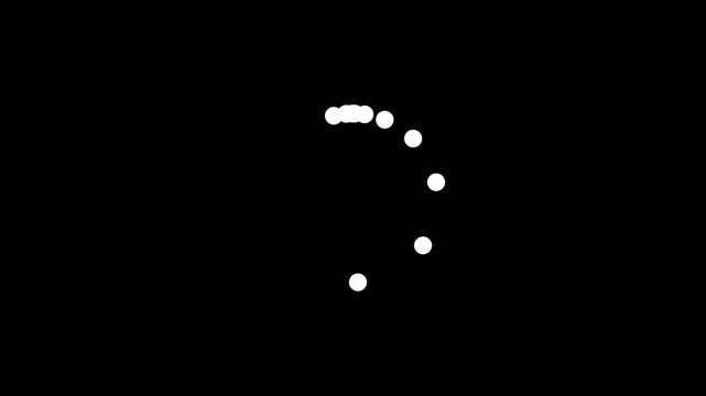 Loading Circle Animation on alpha background. Dotted Round Loading Circle Animation. 4K infinite loop.