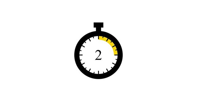 Countdown timer clock animation. 7 Seconds countdown timer number on white background.4k