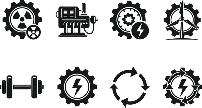 Mechanical components and tools used in automotive and machinery systems Vector