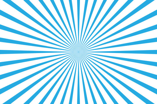 Blue sunburst light ray pattern with dynamic speed lines and radial design Vector