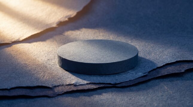 Deep blue paper wellness podium product
