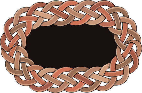 Braided copper wire circle frame.
