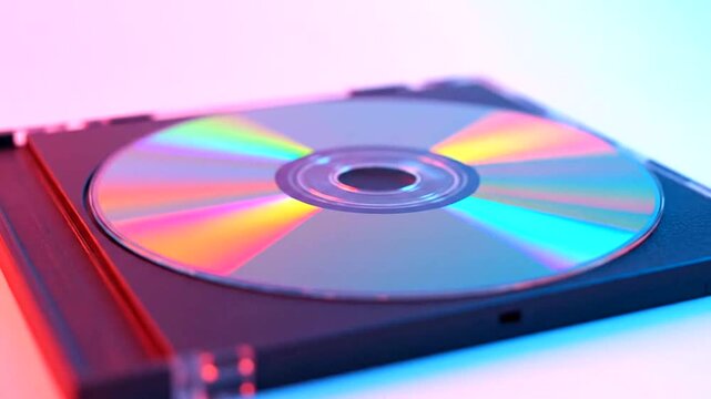 Closeup of a shiny cd disc.