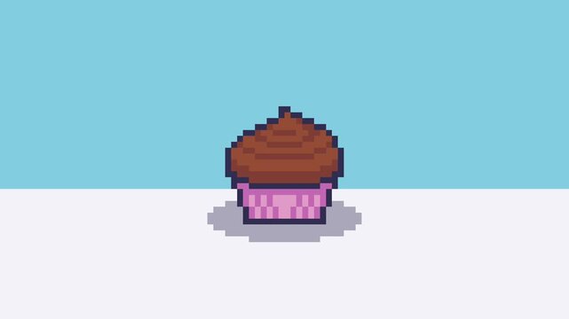 Cupcake Set Animation in Pixel Art