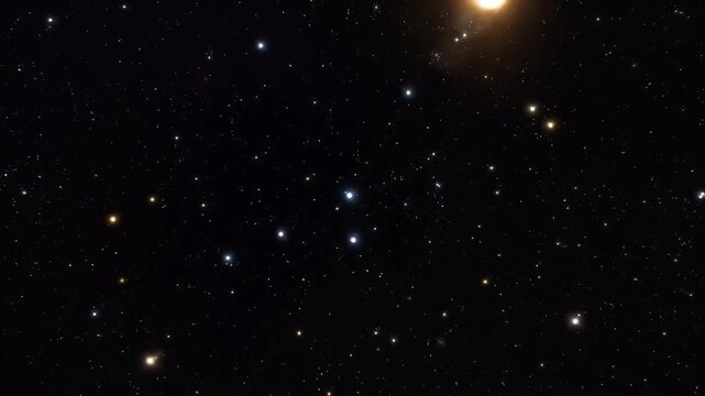 Cosmic glow of a vibrant star cluster in deep space with nebula light and celestial motion