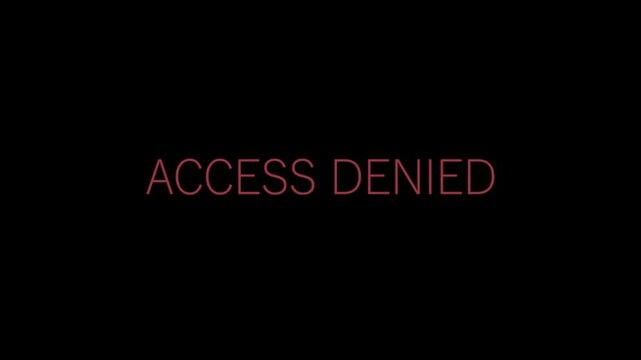 Bright red access denied sign animation representing unauthorized entry or permission rejection.