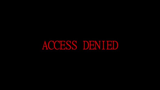Digital restricted access warning display with red glowing effect for authentication failure scenes.