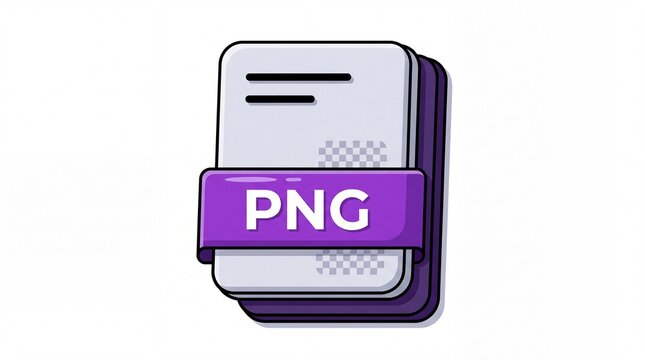 Modern PNG file icon illustration with document style design for digital format and media usage
