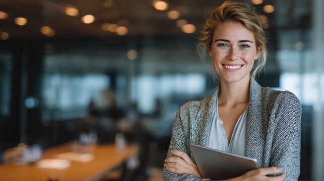 Woman smiling in office