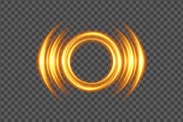 Fire vortex circle with sharp flame waves transparent neon light effect PNG © SONIYA