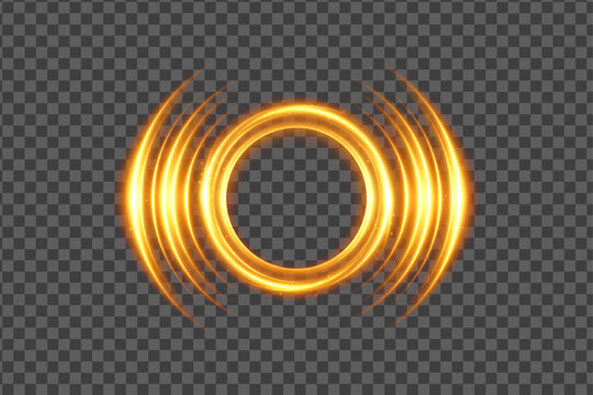 Fire vortex circle with sharp flame waves transparent neon light effect PNG