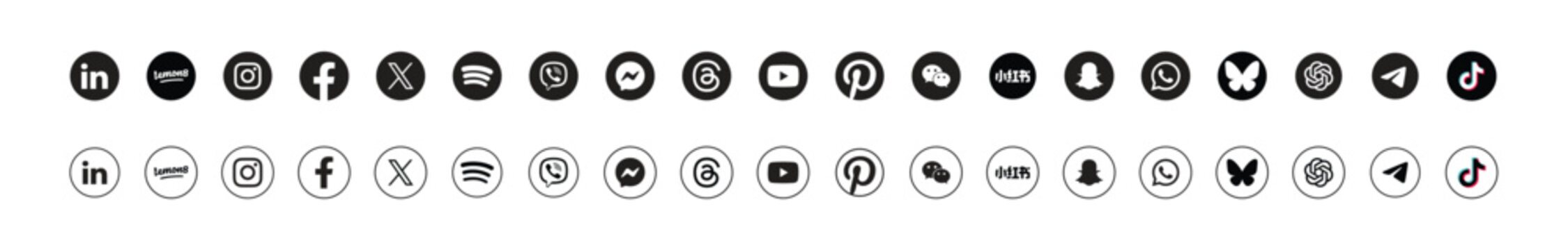 latest popular social media logos vector icon set of for editorial use	