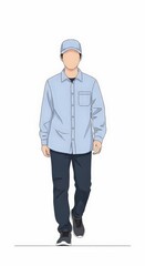 Obraz premium Marine biologist in casual uniform walking forward with confidence and purpose