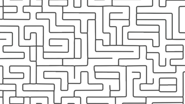 Complex Black and White Maze Pattern.