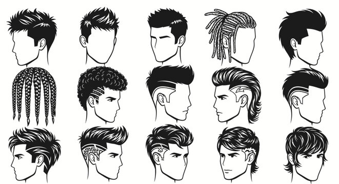 Modern Men's Haircut and Trendy Grooming Style Set