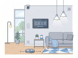 Fototapeta premium modern living room with fireplace