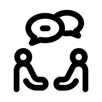 Conversation icon. Editable line icon. Professional and modern outline icon vector illustration featuring chat bubbles, dialogue and message exchange in a minimal design.