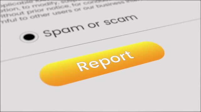 Mouse cursor clicking report button animation isolated on white background