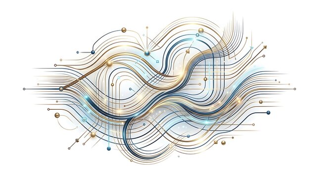 Abstract cloud illustration with lines, nodes, and connections