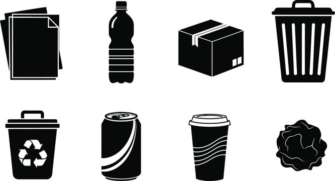 Various types of storage containers and bottles for different uses Vector
