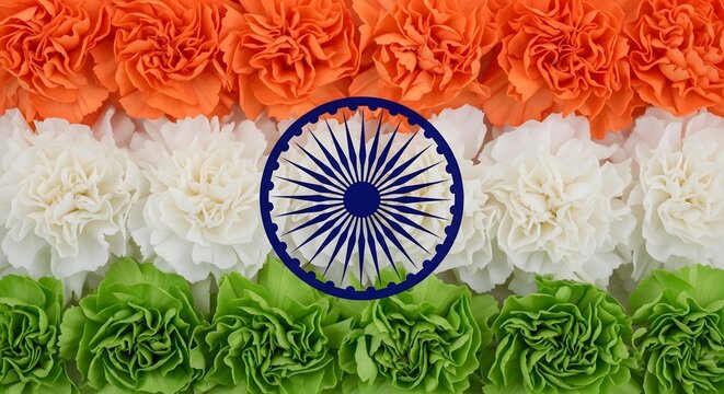 Celebrating independence day of india vibrant floral tribute to india's freedom and national pride