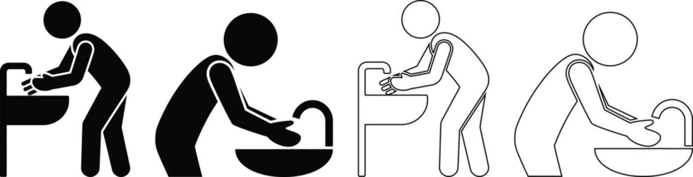 Illustration of person using squat and sit toilets comparison