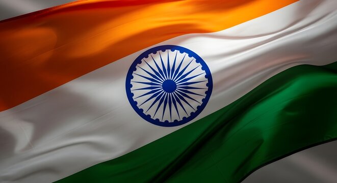 Celebrating independence day of india vibrant tricolor flag waving a symbol of freedom and national pride