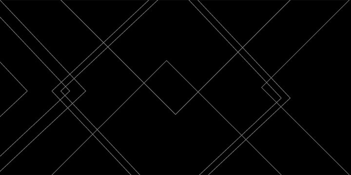 Abstract Geometric Background With Minimalist Diamond Pattern and Thin White Line Grid on Black eps10