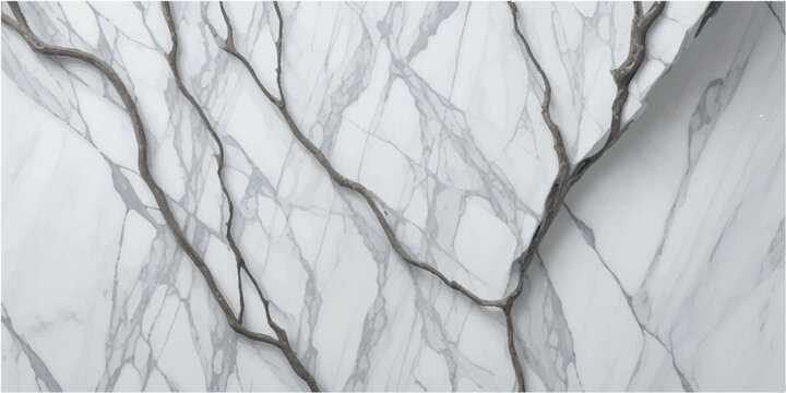 Close up view of a white marble surface with intricate grey veins highlighting its natural texture and elegant pattern