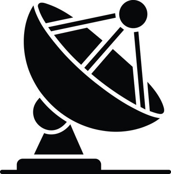 Satellite dish antenna for communication and signal reception on a stand outdoors