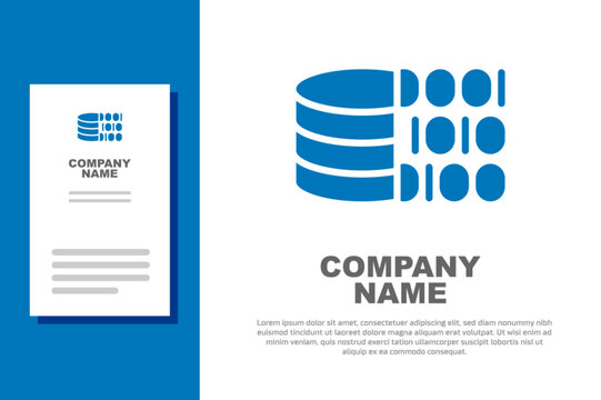 Blue Binary code icon isolated on white background. Logo design template element. Vector