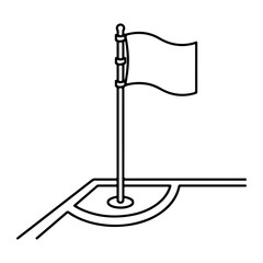 Soccer Field Corner Flag Vector Illustration Isolated Line Art Icon for Sports Design © MDShajedur