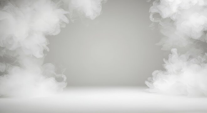 Expansive, empty background featuring soft, swirling white vapor or smoke texture creating a mysterious and ethereal environment for backdrop use, mist, atmosphere, seamless