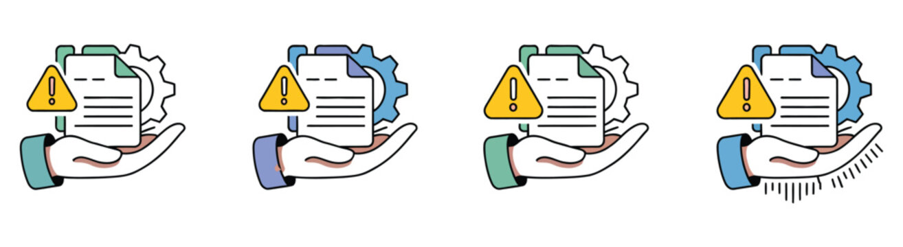 Infringement icon set, multi style collection, law violation and unauthorized use symbols, copyright and IP breach icons, clean vector design elements for legal platforms, enforcement systems, and reg