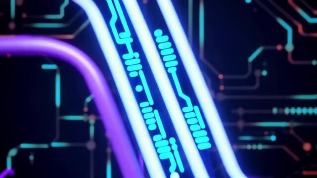 An abstract digital illustration of fiber optics background representing high-speed internet technology and data communication video animation background