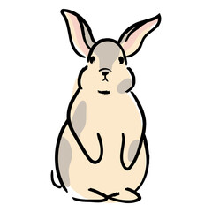 Obraz premium Cartoon rabbit sitting down