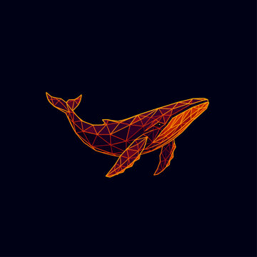 Geometric Whale Vector Illustration in Modern Polygon Style
