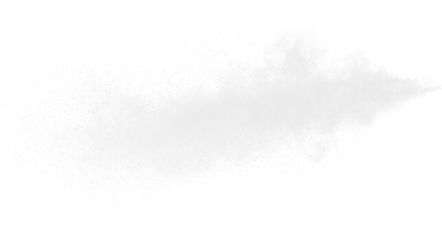 White dust particle sprite impact effect with misty edges against a transparent background for various graphic design uses