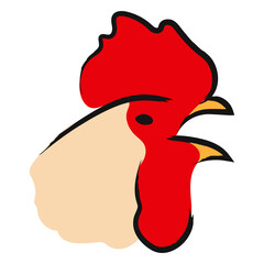 Stylized rooster head illustration © Vexels