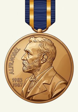 Nobel Prize Medal Honoring Alfred Nobel.