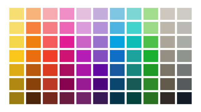 Color Swatch book Template Chart for your design. Print Test Page. Pantone Color chart, palette. Color 