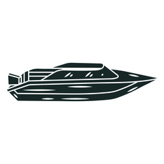 Naklejka premium Sleek speedboat silhouette design