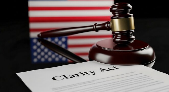 Clarity Act Legal Document with Gavel and USA Flag