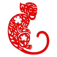 Intricate red monkey silhouette design © Vexels