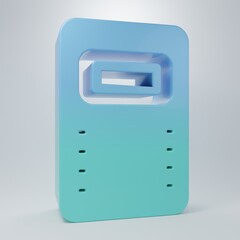 Naklejka premium Blue-green Police assault shield icon isolated on grey background. Minimalism concept. 3D render illustration