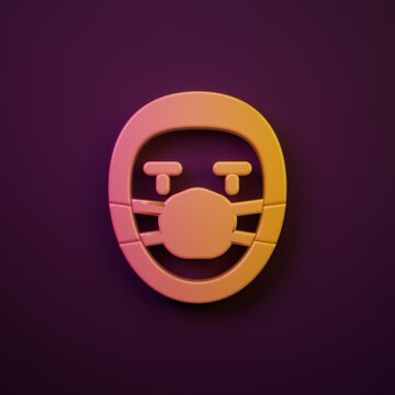 Orange-yellow Doctor pathologist icon isolated on purple background. Minimalism concept. 3D render illustration