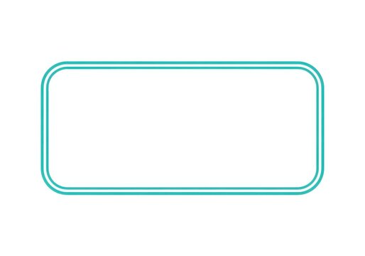 Rounded rectangle shape with a thin turquoise outline