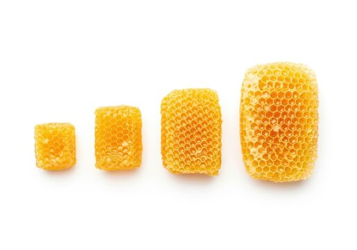 Progressive stages of a baked or caramelized cheese or custard tart slice