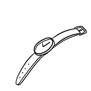 Hand Drawn Wristwatch Analog Doodle Illustration