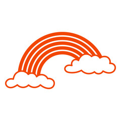 Obraz premium Vibrant rainbow design with clouds